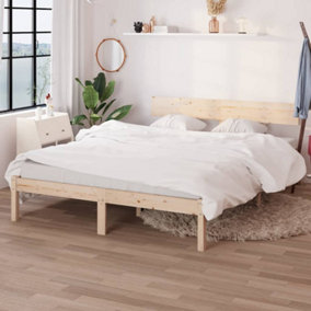 Berkfield Bed Frame Solid Wood Pine 135x190 cm Double