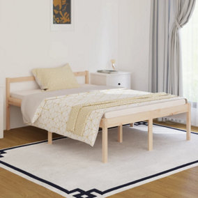 Berkfield Bed Frame Solid Wood Pine 140x190 cm