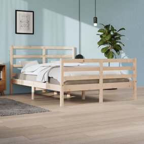Berkfield Bed Frame Solid Wood Pine 140x200 cm