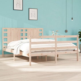 Berkfield Bed Frame Solid Wood Pine 150x200 cm 5FT King Size