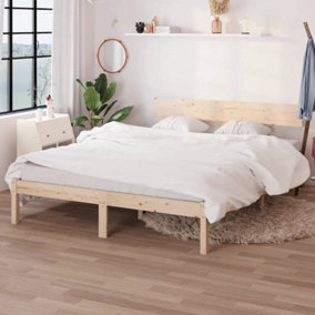 Berkfield Bed Frame Solid Wood Pine 150x200 cm King Size
