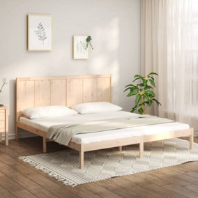 Berkfield Bed Frame Solid Wood Pine 180x200 cm 6FT Super King