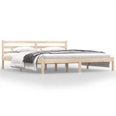 Berkfield Bed Frame Solid Wood Pine 180x200 cm Super King Size