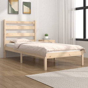 Berkfield Bed Frame Solid Wood Pine 75x190 cm 2FT6 Small Single