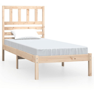 Berkfield Bed Frame Solid Wood Pine 75x190 cm Small Single