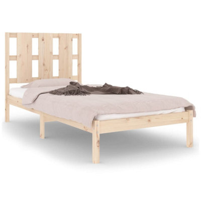 Unfinished pine platform deals bed