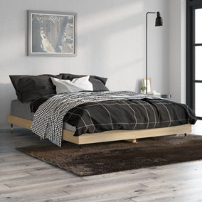 Berkfield Bed Frame Sonoma Oak 135x190 cm 4FT6 Double Engineered Wood