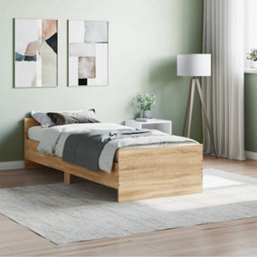 Berkfield Bed Frame Sonoma Oak 75x190 cm Small Single Engineered Wood