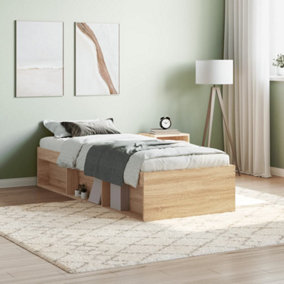 Berkfield Bed Frame Sonoma Oak 75x190 cm Small Single