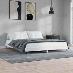 Berkfield Bed Frame White 150x200 cm 5FT King Size Engineered Wood
