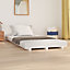 Berkfield Bed Frame White 75x190 cm 2FT6 Small Single Solid Wood Pine