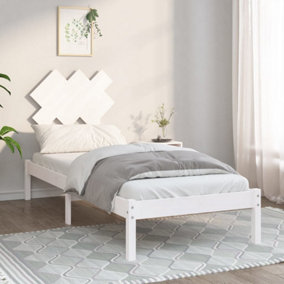 Berkfield Bed Frame White 75x190 cm 2FT6 Small Single Solid Wood