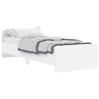 Berkfield Bed Frame White 75x190 cm Small Single Engineered Wood