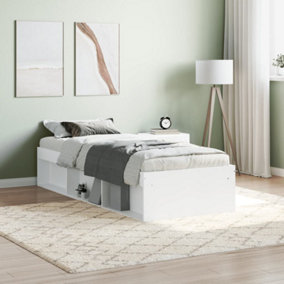 Berkfield Bed Frame White 75x190 cm Small Single