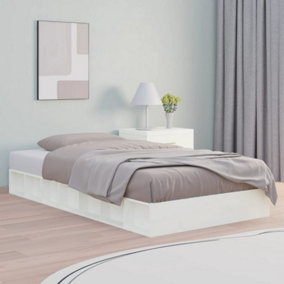 Berkfield Bed Frame White 90x190 cm Single Solid Wood