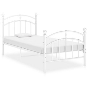 Berkfield Bed Frame White Metal 100x200 cm