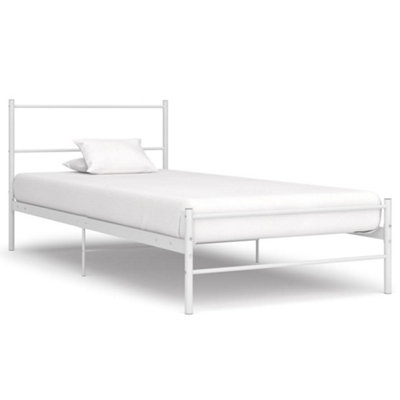 Berkfield Bed Frame White Metal 100x200 cm