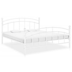 Berkfield Bed Frame White Metal 140x200 cm