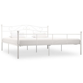 Berkfield Bed Frame White Metal 180x200 cm 6FT Super King