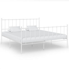 Berkfield Bed Frame White Metal 180x200 cm 6FT Super King
