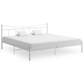 Berkfield Bed Frame White Metal 200x200 cm