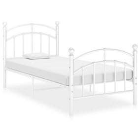 Berkfield Bed Frame White Metal 90x200 cm