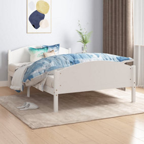 Berkfield Bed Frame White Solid Pine Wood 160x200 cm