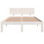 Berkfield Bed Frame White Solid Wood 120x190 cm Small Double