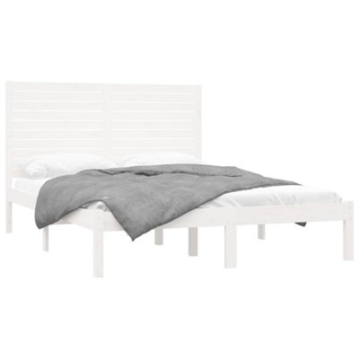 Berkfield Bed Frame White Solid Wood 120x200 cm