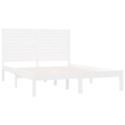 Berkfield Bed Frame White Solid Wood 120x200 cm