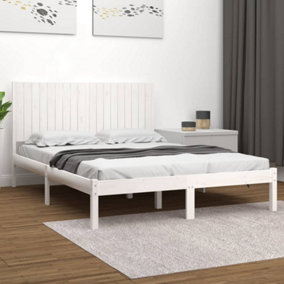 Berkfield Bed Frame White Solid Wood 180x200 cm 6FT Super King Size