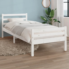 Berkfield Bed Frame White Solid Wood 90x190 cm Single