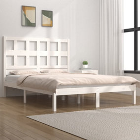 Berkfield Bed Frame White Solid Wood Pine 200x200 cm