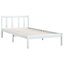 Berkfield Bed Frame White Solid Wood Pine 75x190 cm Small Single