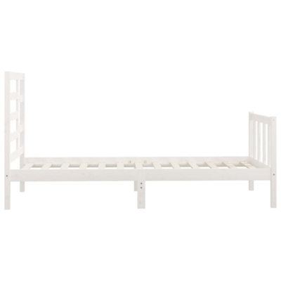 Berkfield Bed Frame White Solid Wood Pine 90x200 cm