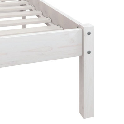 Berkfield Bed Frame White Solid Wood Pine 90x200 cm