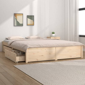 Berkfield Bed Frame with Drawers 120x190 cm 4FT Small Double