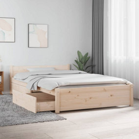 Berkfield Bed Frame with Drawers 120x190 cm 4FT Small Double