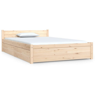 Berkfield Bed Frame with Drawers 120x190 cm 4FT Small Double