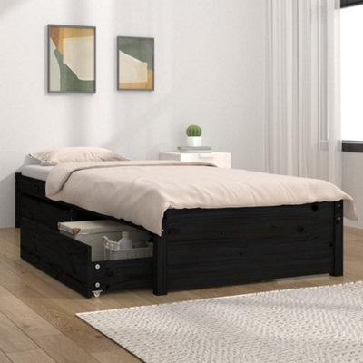 Simple bed store frame with drawers