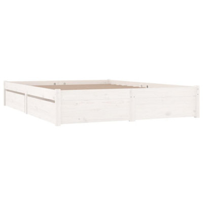 Berkfield Bed Frame with Drawers White 200x200 cm