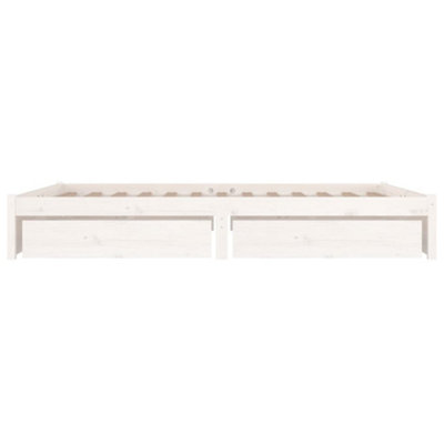 Berkfield Bed Frame with Drawers White 200x200 cm