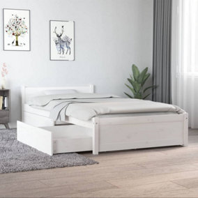 Berkfield Bed Frame with Drawers White 90x190 cm 3FT Single
