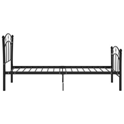 Berkfield Bed Frame with Football Design Black Metal 90x200 cm