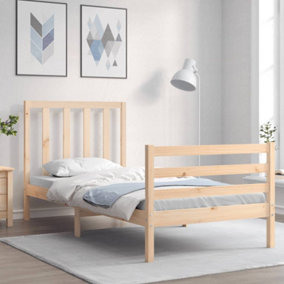 Berkfield Bed Frame with Headboard 100x200 cm Solid Wood