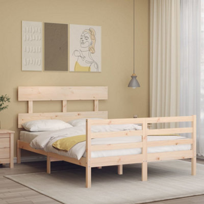 Berkfield Bed Frame with Headboard 120x200 cm Solid Wood