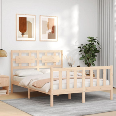 Berkfield Bed Frame with Headboard 120x200 cm Solid Wood