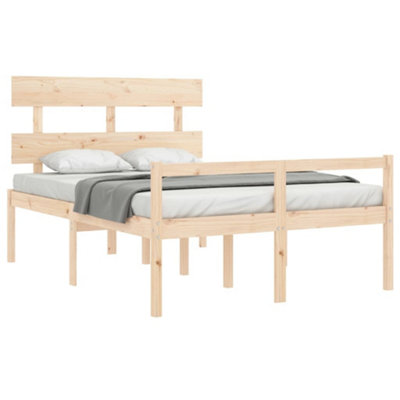 Berkfield Bed Frame with Headboard 140x190 cm Solid Wood