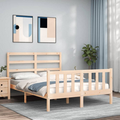 Berkfield Bed Frame with Headboard 140x190 cm Solid Wood
