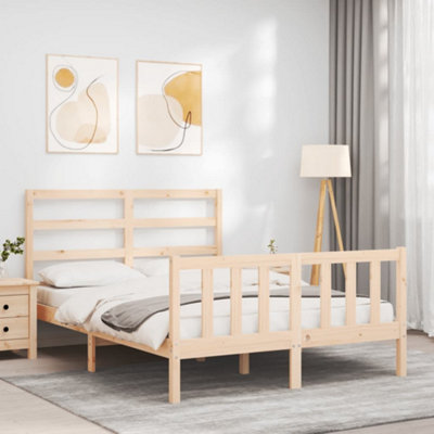 Berkfield Bed Frame with Headboard 140x190 cm Solid Wood